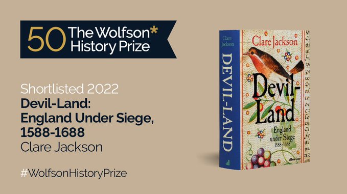 Clare Jackson book Devil-Land nominated for Wolfson History Prize